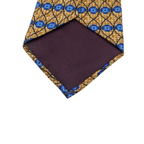 Honors Men's Neck Tie Geometric Print 100% Silk From Italy Novelty - Picture 3 of 5